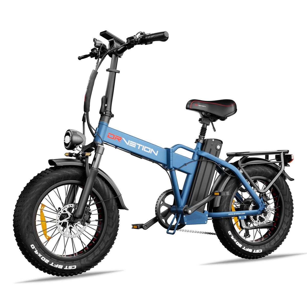 Drvetion AT20 PRO — blue e-bike front three-quarter view