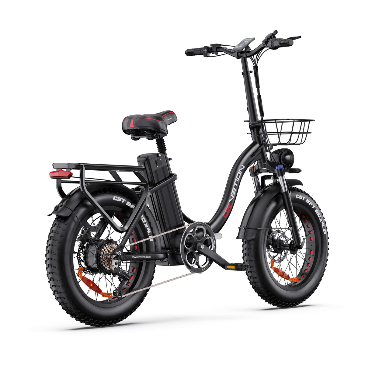 Drvetion CT20 PRO MAX — rear three-quarter view with rack
