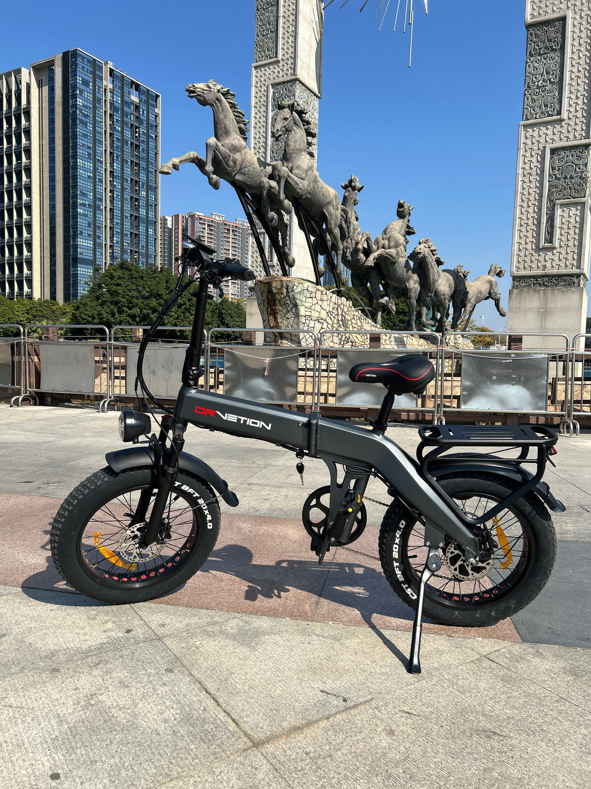 Drvetion BT20 — e-bike parked in a city square