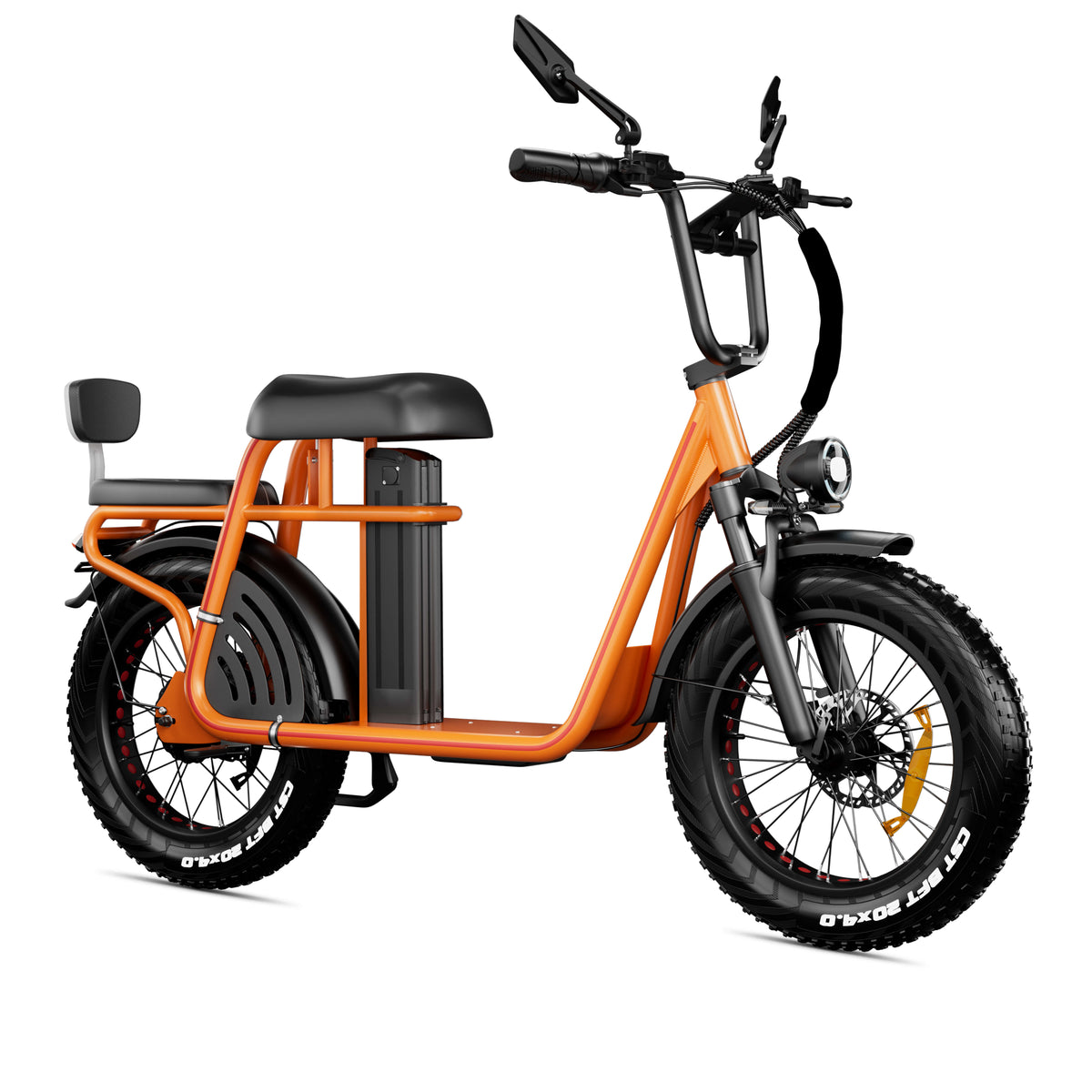 Drvetion ET20 — orange electric scooter front three-quarter view