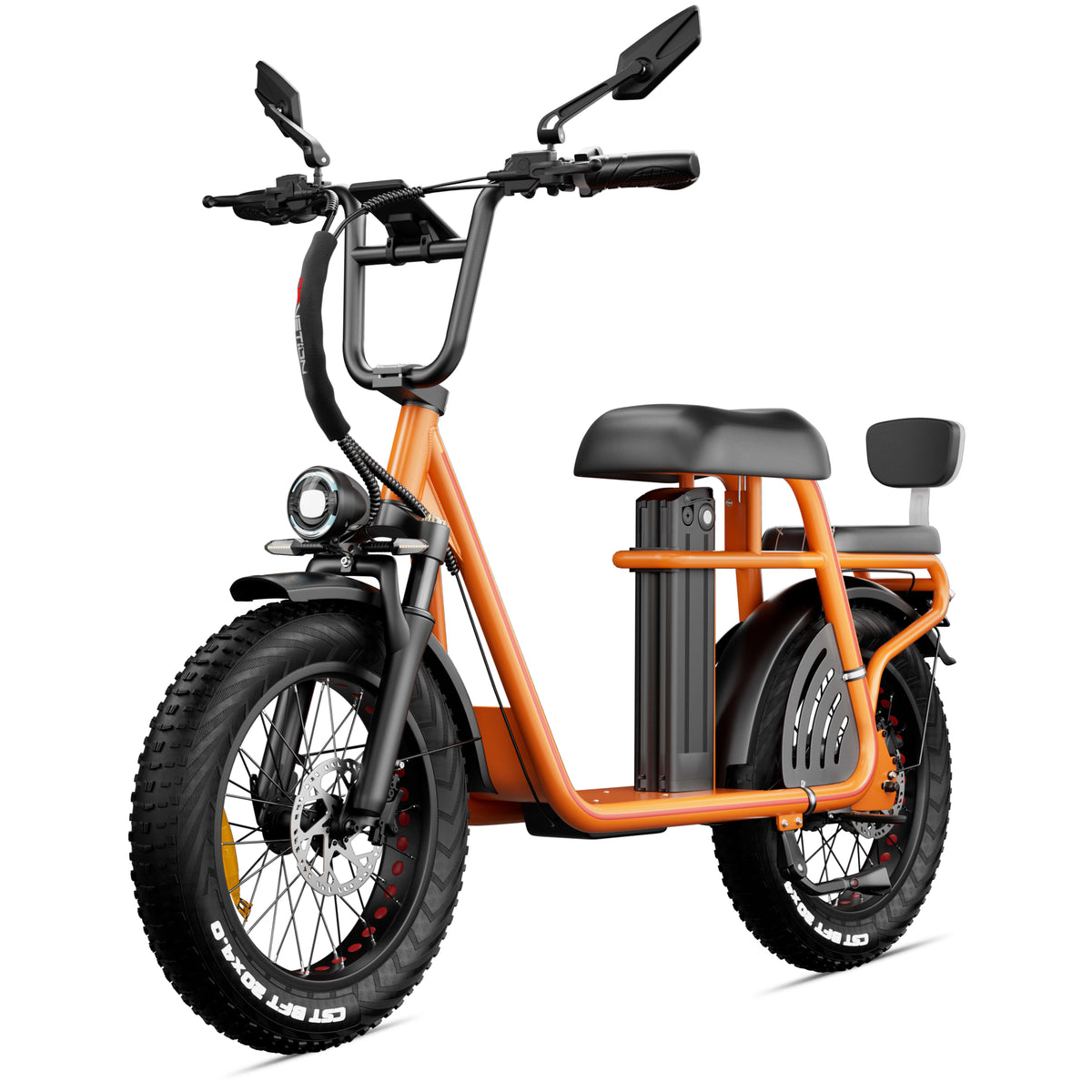 Drvetion ET20 — orange electric scooter front view with mirrors