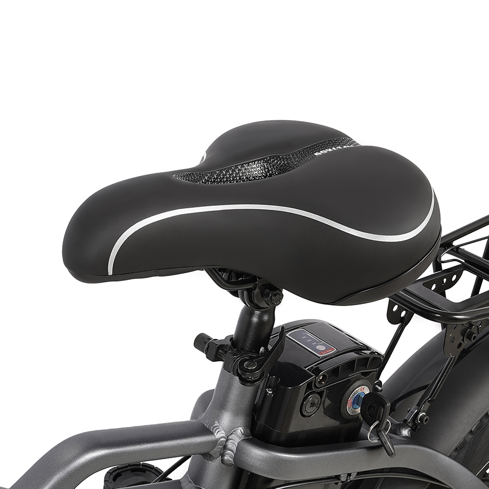 Oversized Comfort seat with shock absorbing elastomer. This is a lightweight foam seat made of high-quality waterproof artificial leather and filled with decompression function, bringing you a very comfortable experience. The ED tower spring of the saddle base eliminates road or surface vibration that is usually
directly transmitted to the spine, helping you to drive more smoothly and comfortably on off-road or flat roads