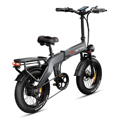 Drvetion BT20 — grey e-bike rear three-quarter view