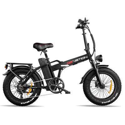 Black Drvetion AT20 PRO folding e-bike with fat tires and rear rack