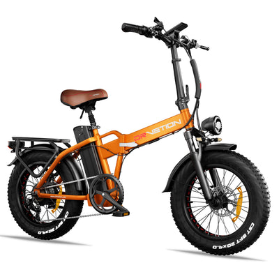 Drvetion AT20 PRO — orange e-bike front three-quarter view