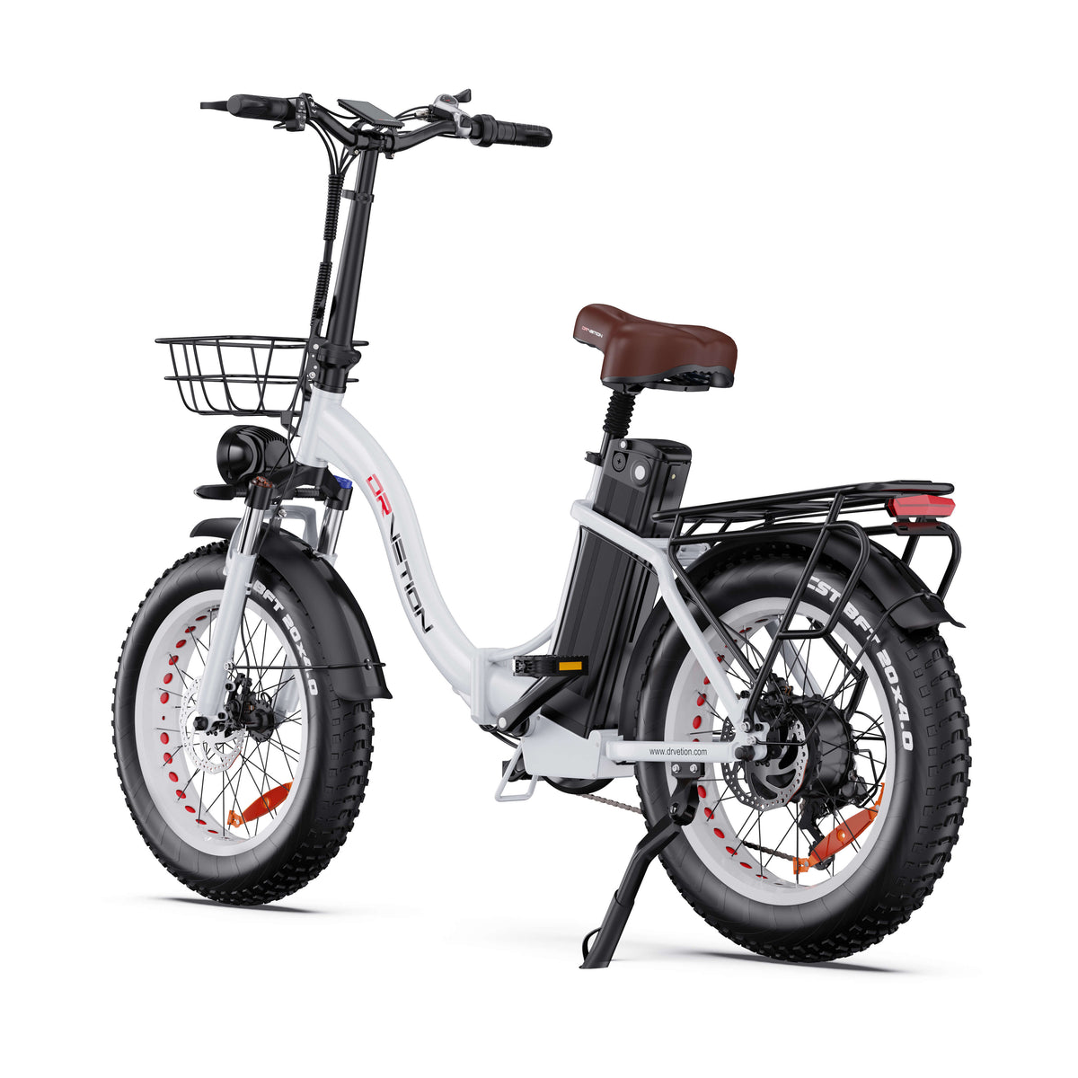Drvetion CT20 — white e-bike front three-quarter view