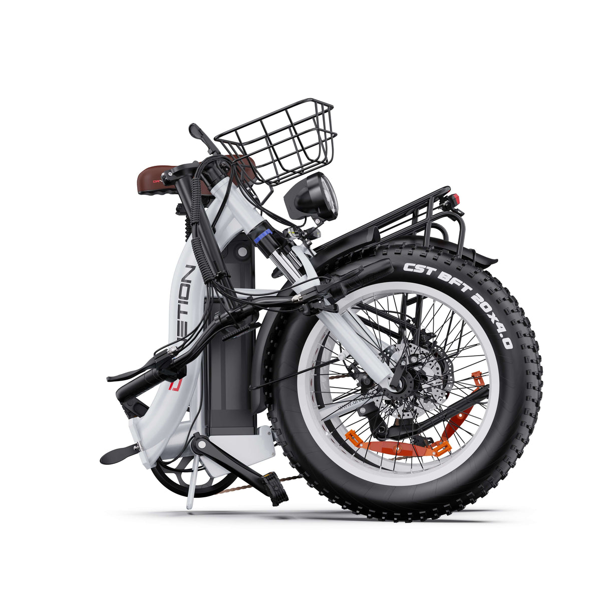 Drvetion CT20 PRO — white e-bike folded for storage