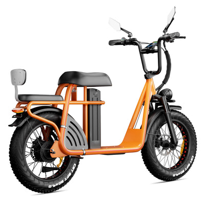 Drvetion ET20 — orange electric scooter rear three-quarter view