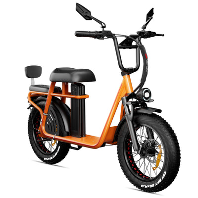 Drvetion ET20 — orange electric scooter opposite rear three-quarter view