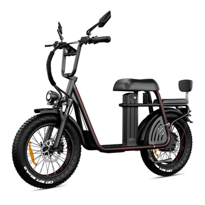 Drvetion ET20 — black electric scooter opposite front three-quarter view