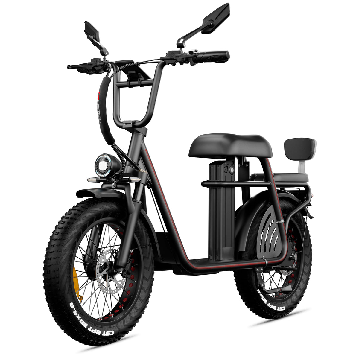 Drvetion ET20 — black electric scooter front view with mirrors
