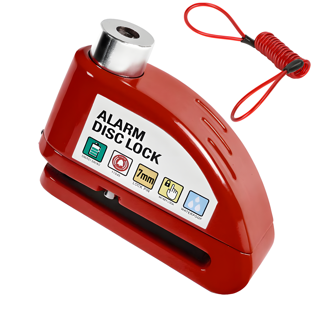 High decibel disc brake lock